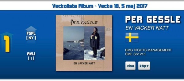 Альбом Пера Гессле занял 1 место в шведском хит-параде